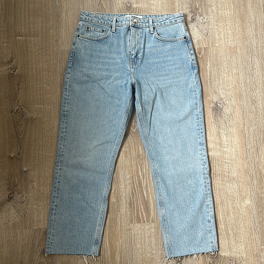 TOPSHOP High Waisted Cropped Ankle Straight Leg Jeans NWT